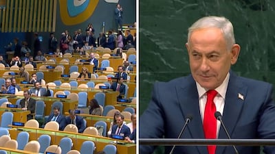 Decenas de delegados abandonan la Asamblea General de la ONU durante la intervención de Netanyahu
