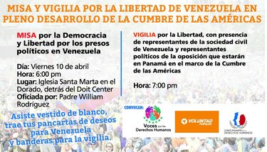 Venezolanos anuncian protestas y concentraciones en Panamá durante Cumbre de las Américas