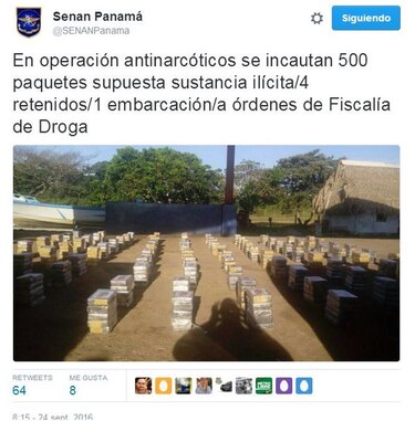 Jueza en Chiriquí libera a cuatro costarricenses que iban a bordo de una lancha con media tonelada de cocaína