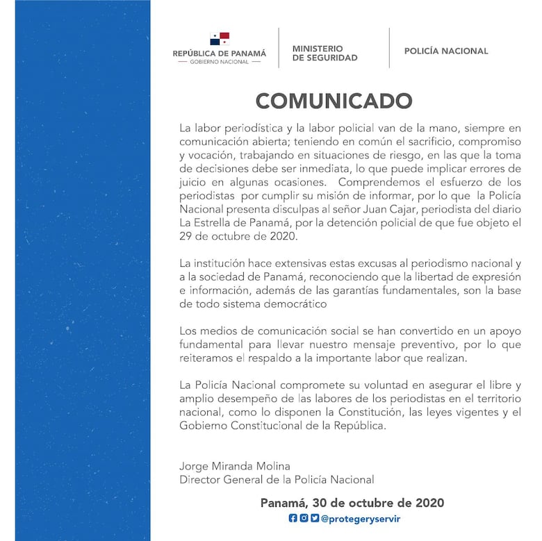 Se pospone la audiencia al periodista Juan Cajar, porque la juez tenía cita médica; director de la Policía no atendió orden de Cortizo