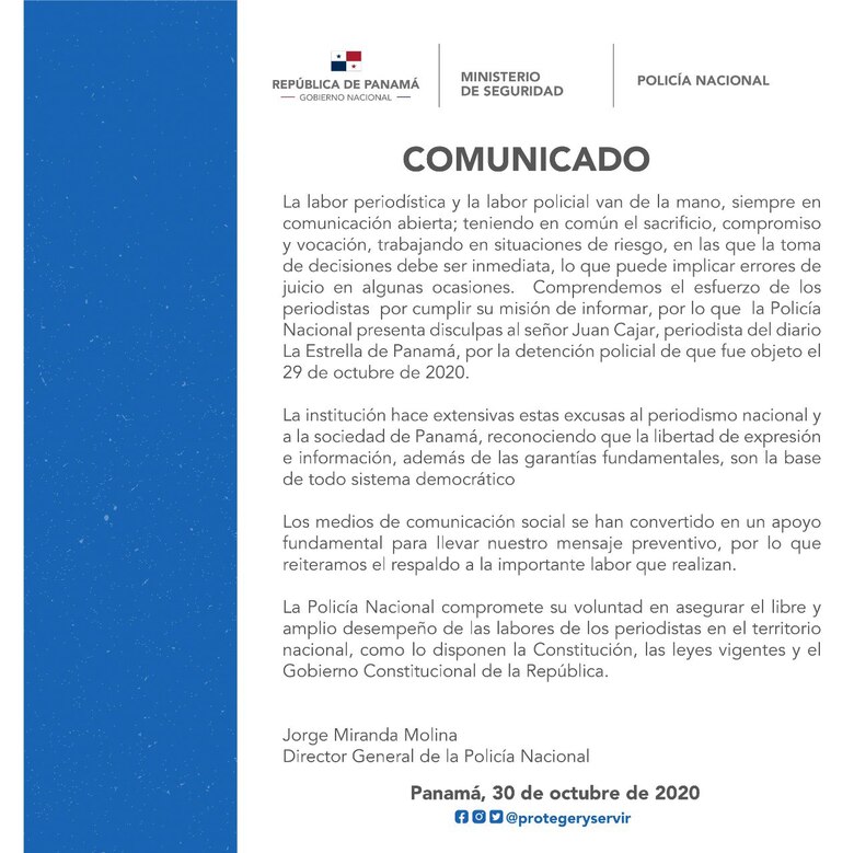 Se pospone la audiencia al periodista Juan Cajar, porque la juez tenía cita médica; director de la Policía no atendió orden de Cortizo