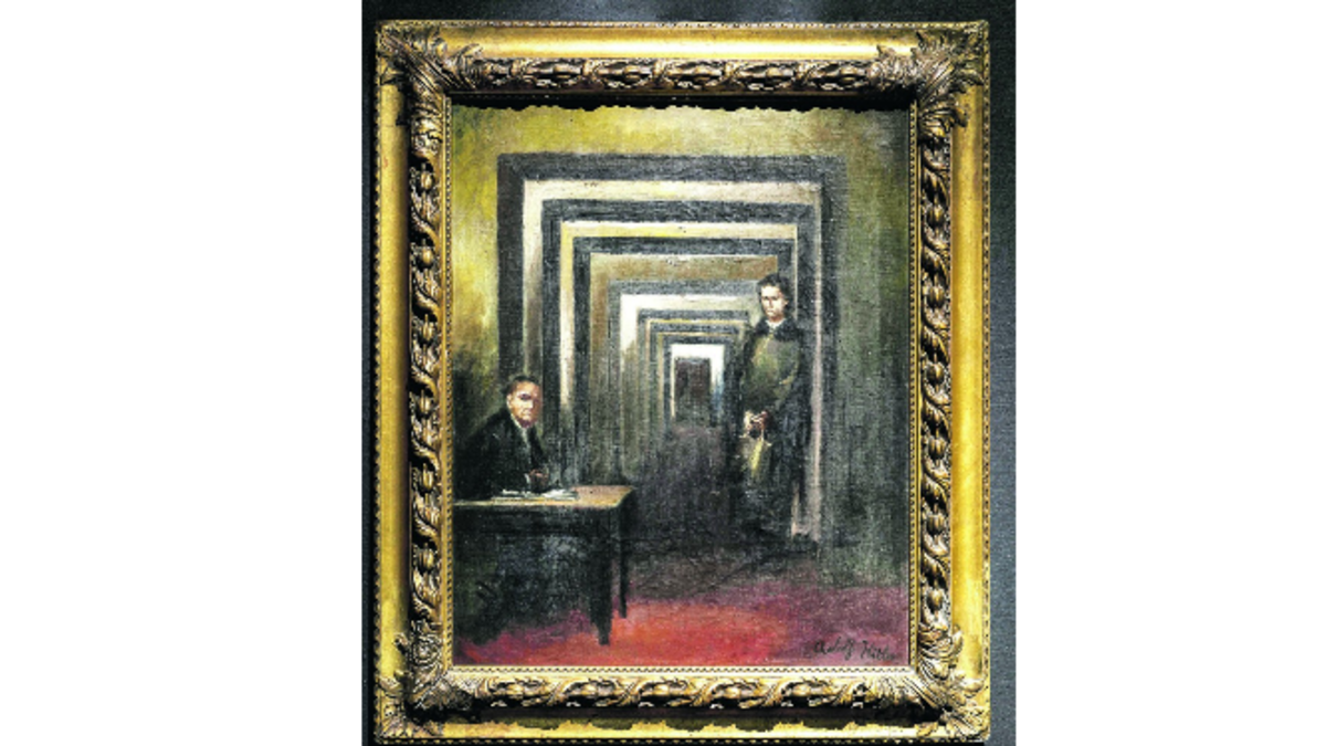 El cuadro de Adolfo Hitler forma parte de una colectiva integrada por más de 200 obras de distintos artistas. Cortesía
