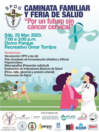 Caminata y feria de salud ‘Por un futuro sin cáncer cervical’, este sábado en el parque Omar