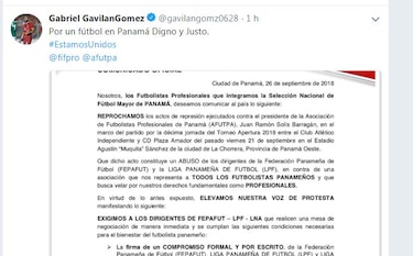 Jugadores de la selección de Panamá emplazan a dirigencia del fútbol