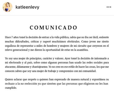 Katleen Levy sale al paso de críticas y asegura que respeta a quienes apoyan la no reelección