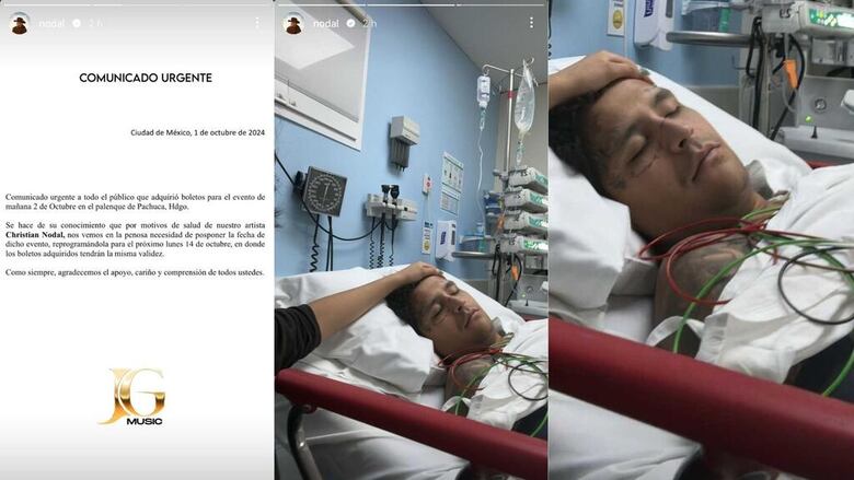 Christian Nodal es hospitalizado y pospone evento en México