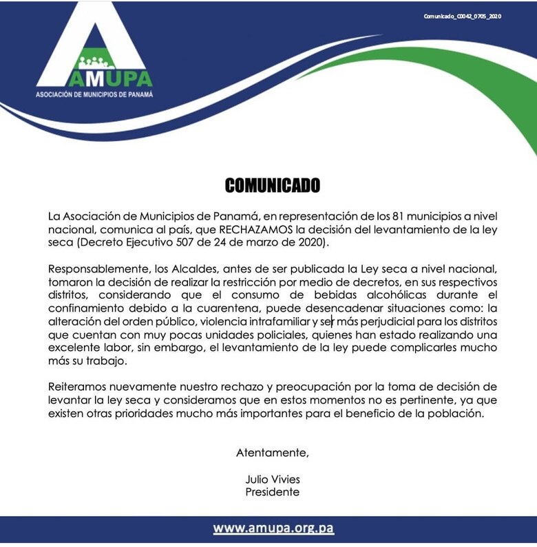 Alcalde de Panamá levantará la ley seca, mientras que sus homólogos del interior mantienen la medida
