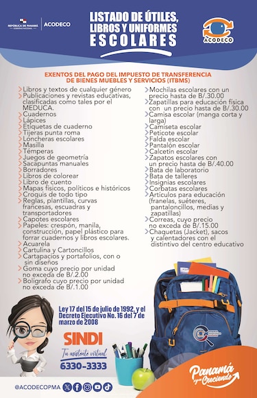 Estos son los útiles escolares que están exentos del 7%