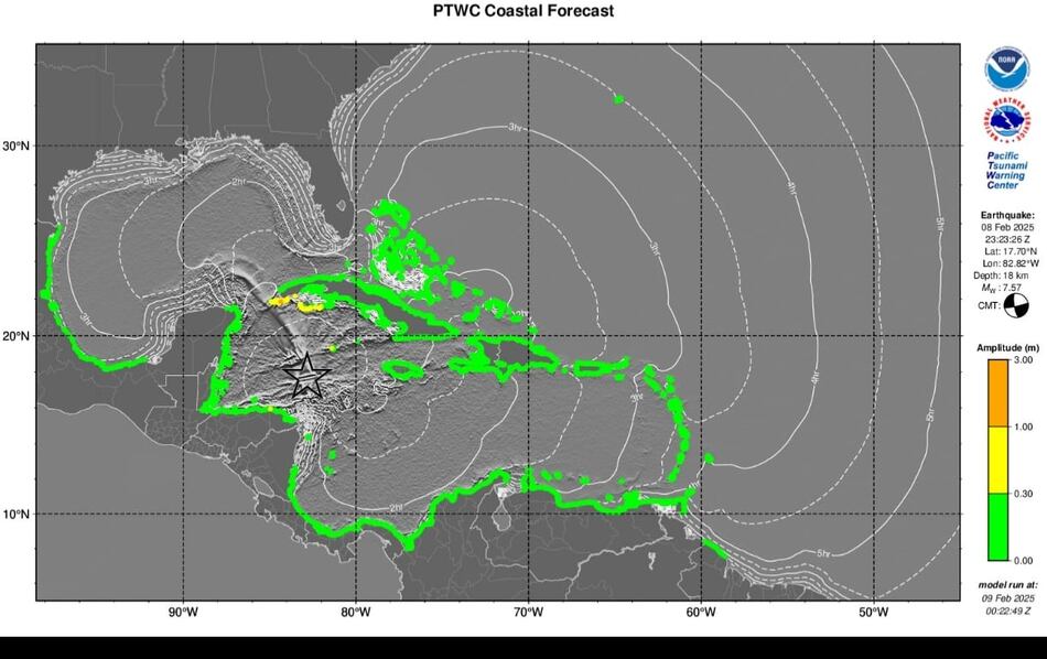 Sismo en Islas Caimán enciende las alertas en 11 localidades de la Península de Yucatán, México
