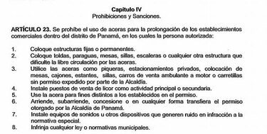 Por usar aceras, comerciantes deberán pagar cuota fija mensual de $200 y $25 por metro cuadrado ocupado