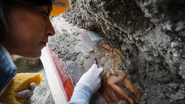 Descubren espectacular fresco erótico en Pompeya