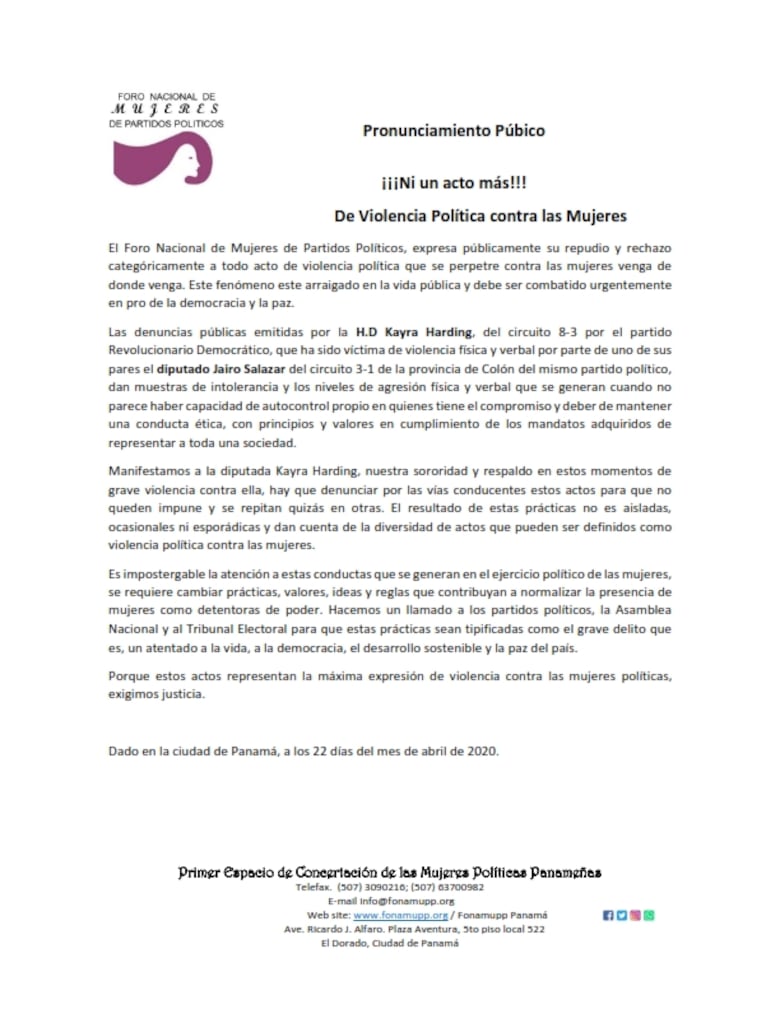 Diputada Kayra Harding denuncia que ella y Mariano López fueron agredidos por su colega Jairo ‘Bolota’ Salazar