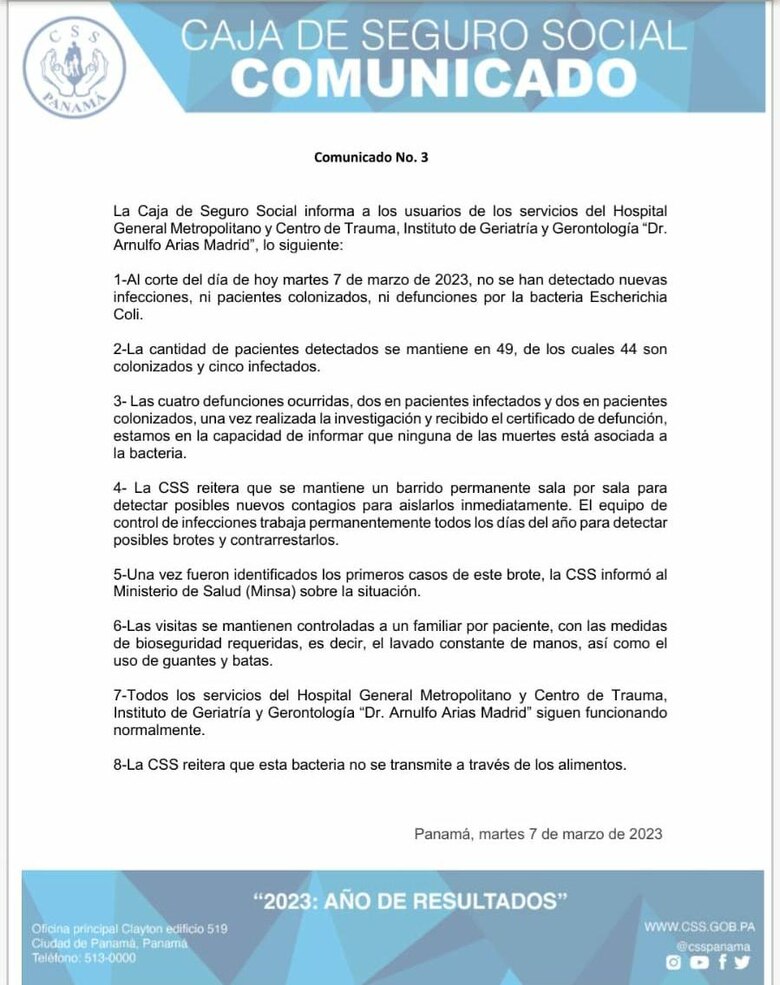 CSS no registra defunciones a causa de la bacteria ‘Escherichia Coli’