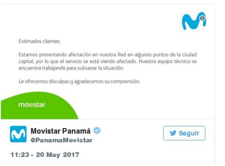 Movistar Panamá restablece su servicio en la ciudad capital