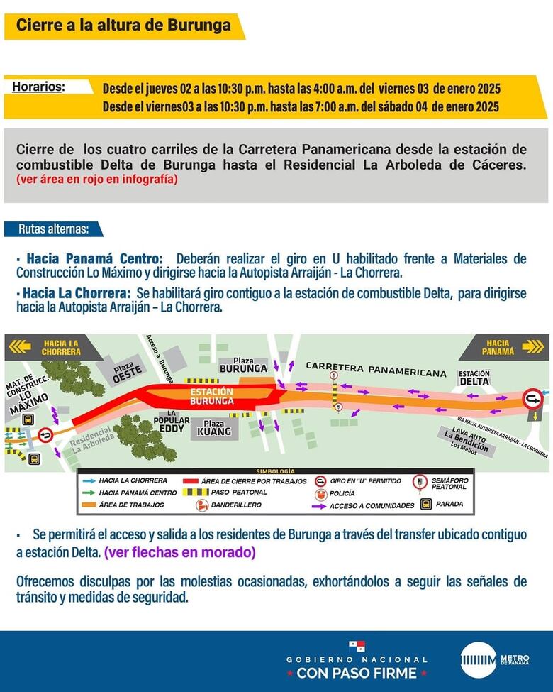 Anuncian cierres en tres tramos de la vía Panamericana por trabajos de la línea 3