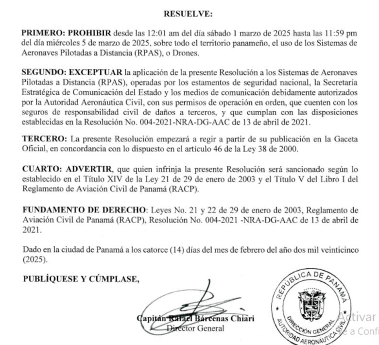 Prohíben el uso de drones a nivel nacional durante los carnavales 2025