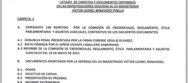 Rosas remite expediente de Benavides al Ministerio Público