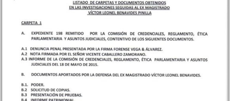 Rosas remite expediente de Benavides al Ministerio Público