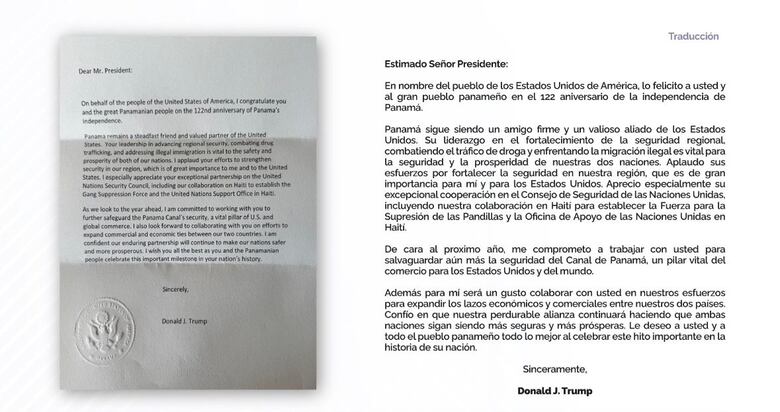 Las prioridades de Trump en una carta a Mulino: ¿qué mensaje deja la Casa Blanca?