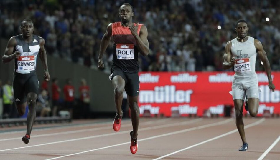 Alonso Edward terminó segundo detrás de Usain Bolt