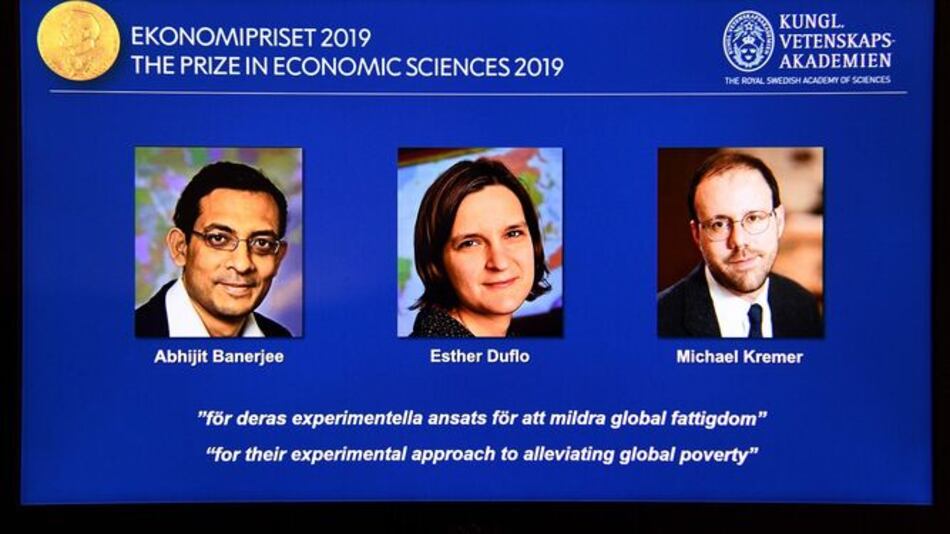 Nobel de Economía para tres estadounidenses por sus trabajos sobre la pobreza