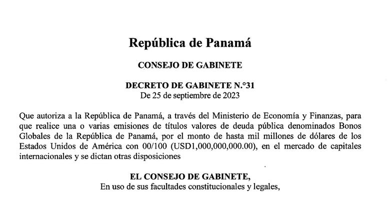 Panamá emite otros $1,000 millones en bonos de deuda