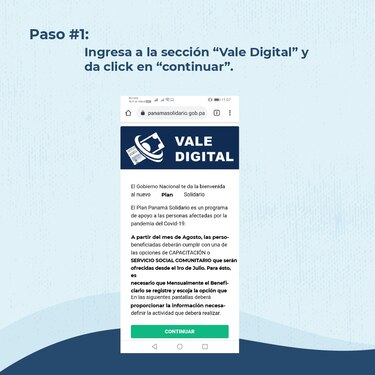 Estos son los seis pasos a seguir para recibir el Vale Digital dentro del plan Panamá Solidario