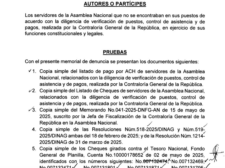 Contraloría presenta denuncia penal por caso de supuestas ‘botellas’ en la Asamblea Nacional