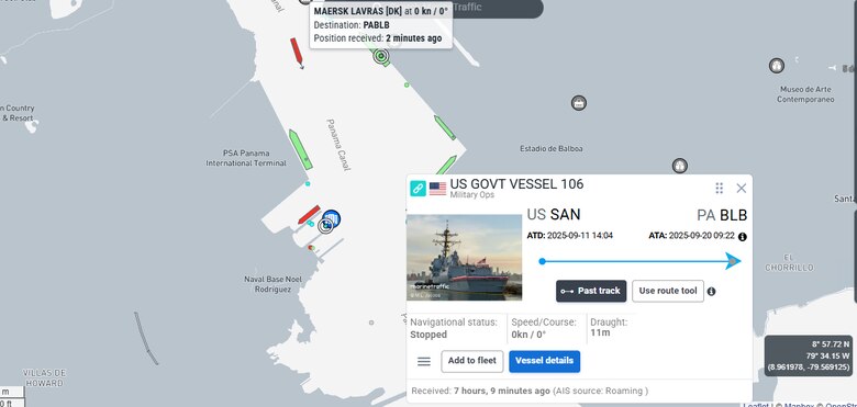 USS Stockdale en Rodman: buques de Estados Unidos siguen llegando a Panamá