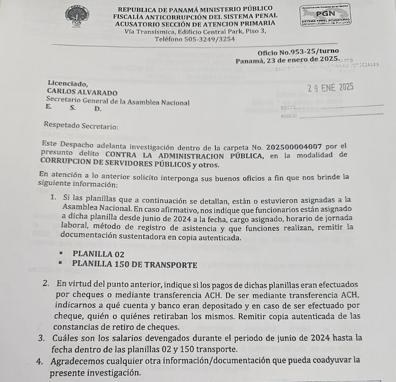 Diputados suplentes o funcionarios eventuales: la Asamblea tendrá que explicar a la fiscalía el uso de la planilla 002