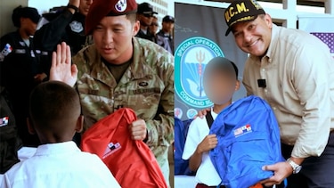 Director de la Policía entrega mochilas con banderas de Panamá y Estados Unidos en medio de tensiones por el Canal