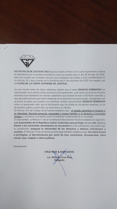 El abogado de Benicio Robinson afirma que la información sobre los cupos del transporte ‘no es de dominio público’