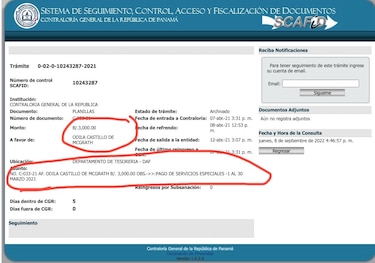 Odila Castillo era funcionaria de la Contraloría mientras su bufete solicitaba los equilibrios para sus clientes