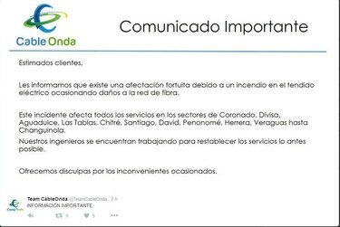 Cable Onda soluciona problema técnico y restablece servicio en el interior del país
