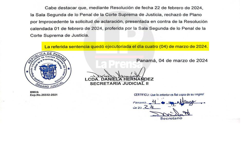 La sentencia condenatoria de New Business queda ejecutoriada, a partir de hoy