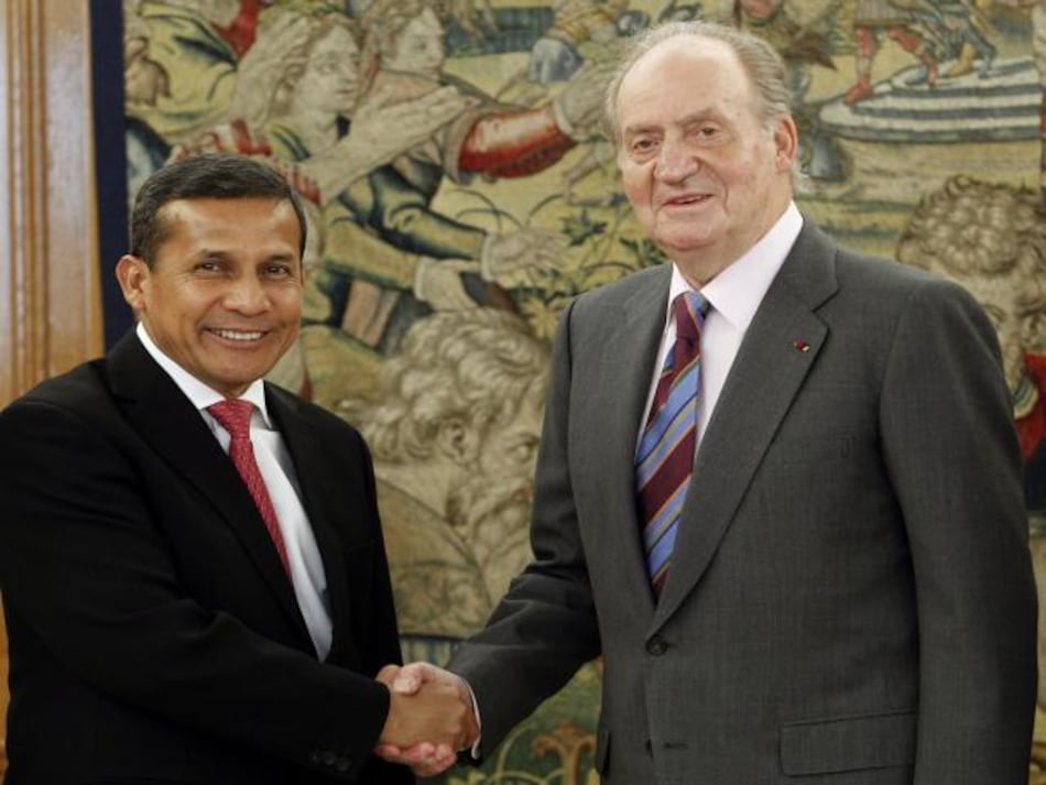 El rey Juan Carlos y Humala confían en aumento comercio e inversión en Perú
