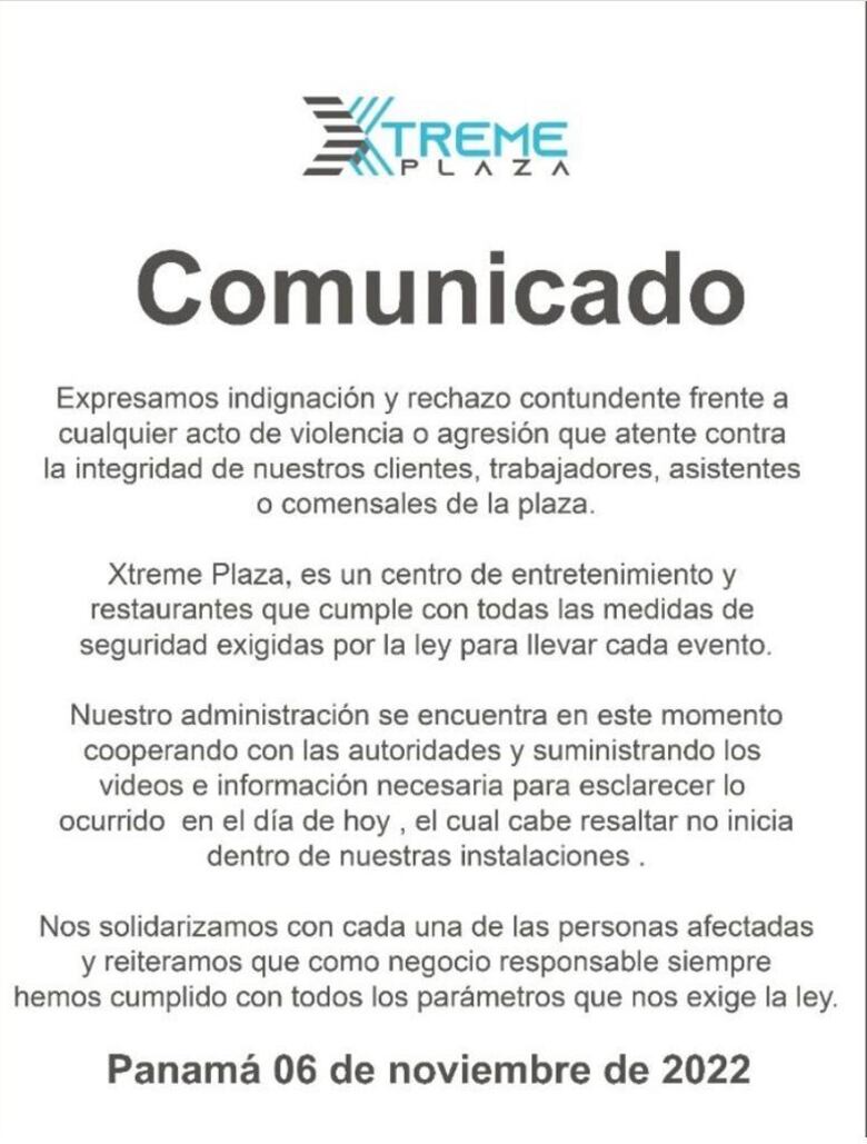 Ministerio Público investiga hechos de violencia ocurridos en Xtreme Plaza en Los Andes 2