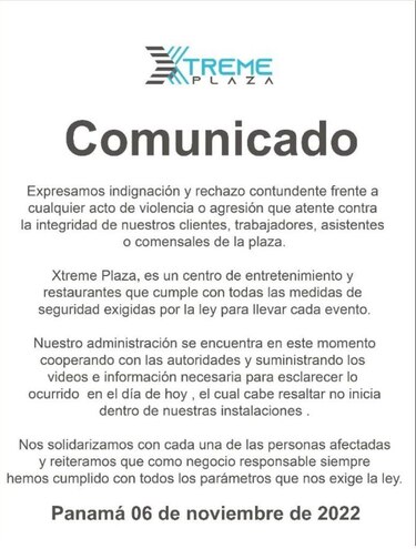 Ministerio Público investiga hechos de violencia ocurridos en Xtreme Plaza en Los Andes 2