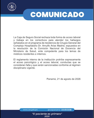 Cinco residentes de Cirugía General del Complejo de la CSS serán reubicados tras ‘hallazgos inadmisibles’