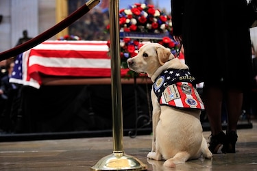 Visitantes honran al fallecido expresidente George H. W. Bush