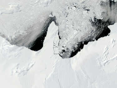 Un iceberg gigante de 39 años se derrite frente a la Antártida