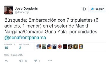 Rescatan lancha con seis adultos y un niño en Guna Yala