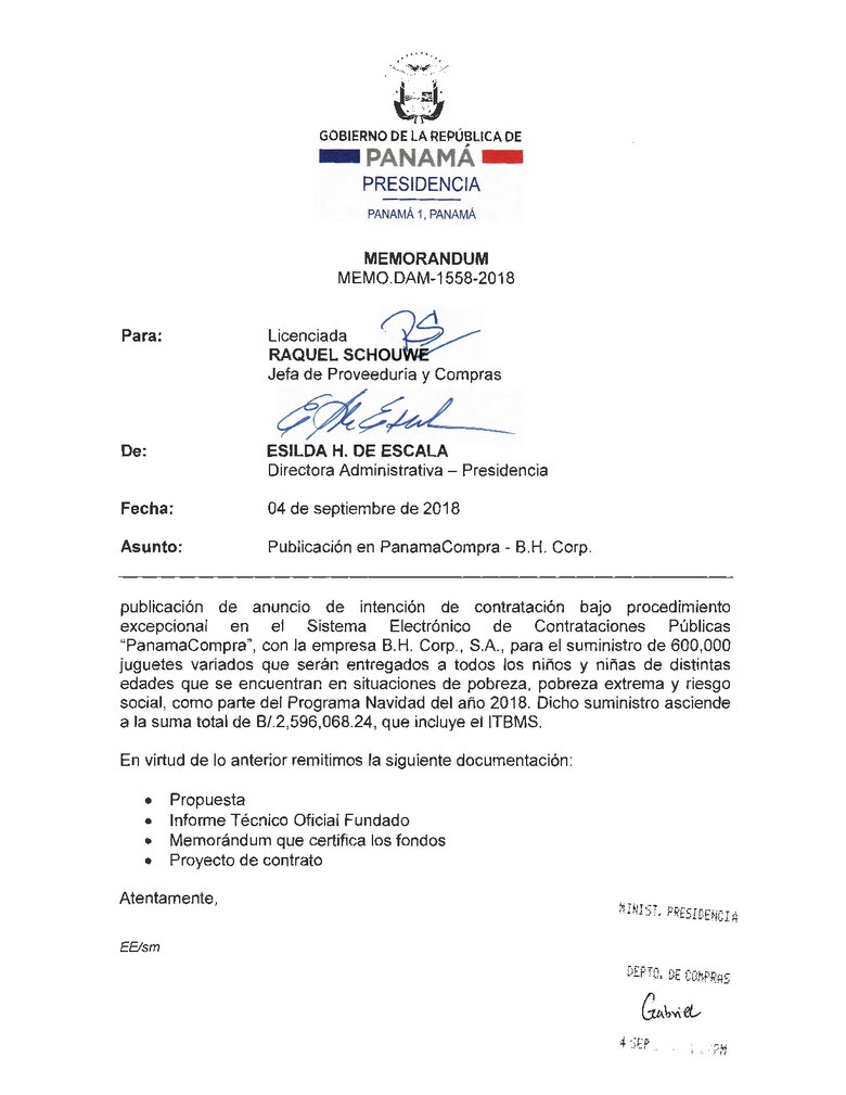 Presidencia realiza compra excepcional de juguetes por $2.5 millones