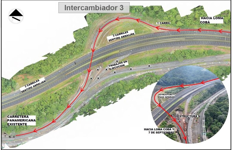 A partir de este jueves habilitarán un tercer carril hacia Loma Cová y 7 de Septiembre, en Arraiján