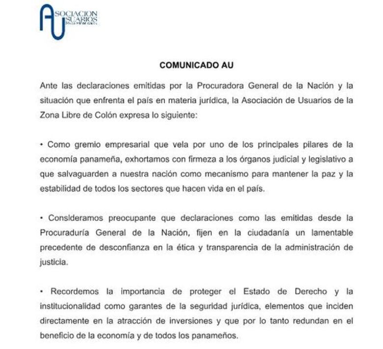 Asociación de Usuarios de la Zona Libre exhorta a salvaguardar la nación