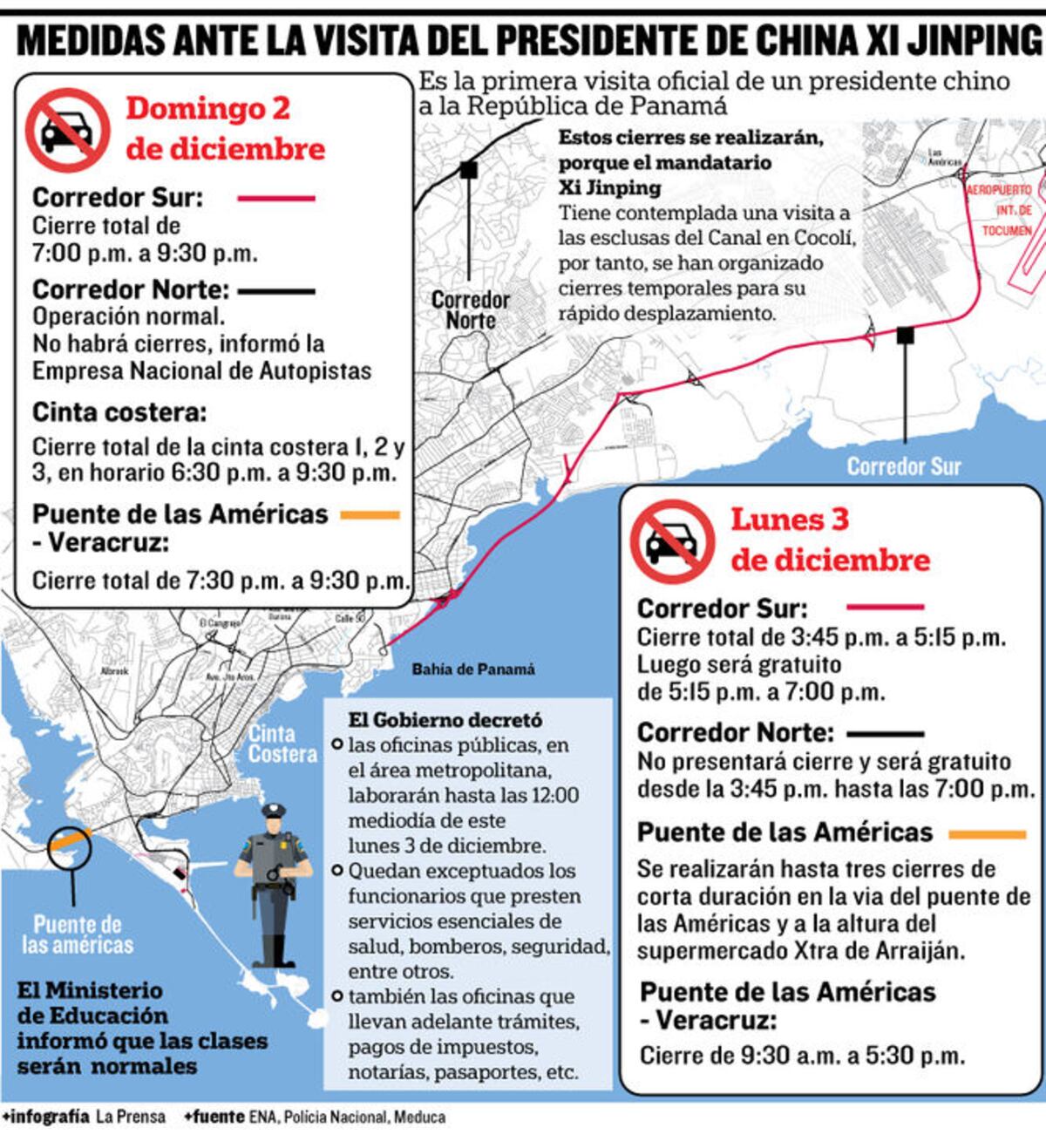 Se toman medidas por la visita del presidente de China.