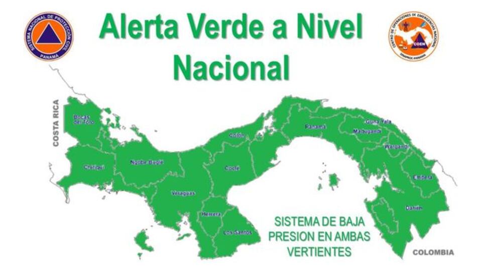 Alerta verde en todo el país estará vigente hasta el 5 de octubre