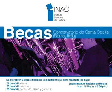Inac anuncia audiciones para optar a becas en el Conservatorio de Santa Cecilia, en Roma