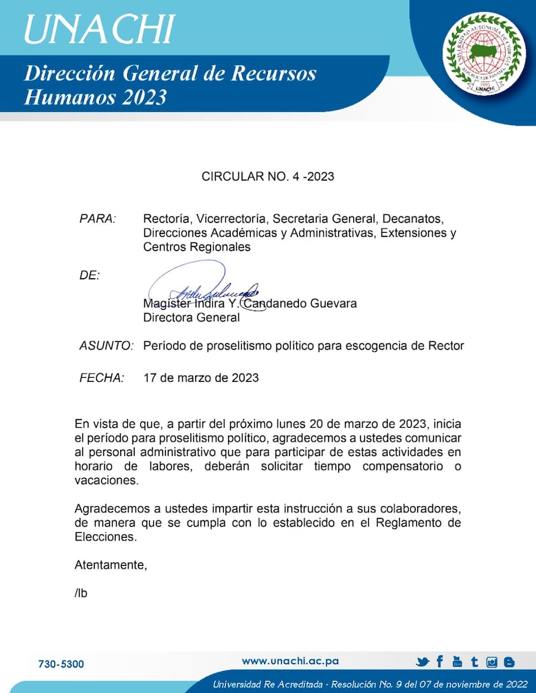 Etelvina de Bonagas se postula por tercera vez para dirigir la Unachi