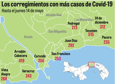 Corregimientos de región metropolitana, con Rt mayor a 1